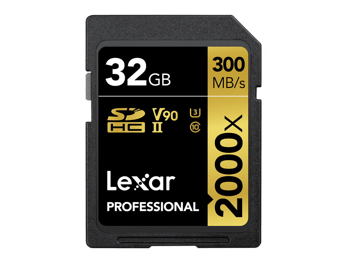 Lexar 32GB Professional 2000x SDHC U3 (R300/W260MB/s UHS-II (V90))